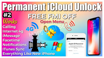 Windows | Free FMI OFF | Open Menu iPhone Permanent iCloud unlock | iPhone 6s, 7, 7+, 8, 8+ & X