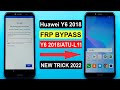 Huawei Y6 2018 FRP Bypass | New Method 2022 | Huawei Y6 (ATU-L11) Google Account Bypass Without Pc |