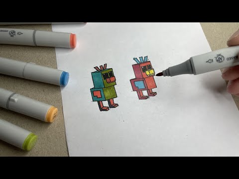 How to draw Minecraft Opila Bird from Garten of Banban 2 Very Easy