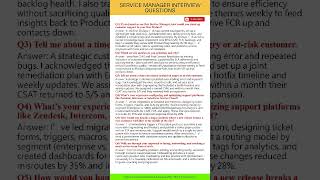 Top 10 Service Manager Interview Questions & Answers (How to Pass)