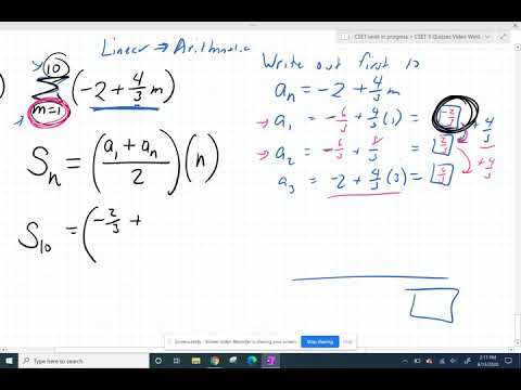 Kuta Software Arithmetic Sequences and Series 17 - YouTube