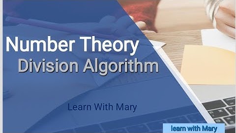 Division Algorithm | number theory