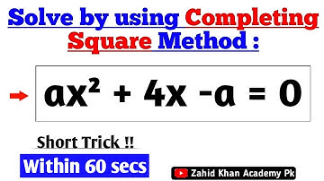 Completing Square Method Class 10 math | Solve quadratic equation by completing square method ncert