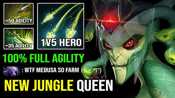 This HAPPEN When You Let Medusa Jungle 100% Max Agility 1v5 Carry Butterfly Swift Blink Dota 2