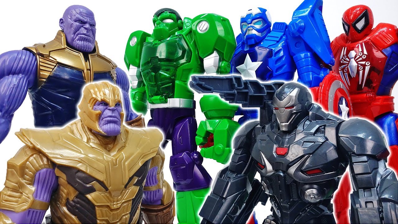 mech armor games Go Marvel War Machine And Defeat Two Giant Thanos~! #ToyMartTV