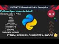 PYTHON PART 4.3| PYTHON OPERATION IN HINDI | BITWISE OPERATOR