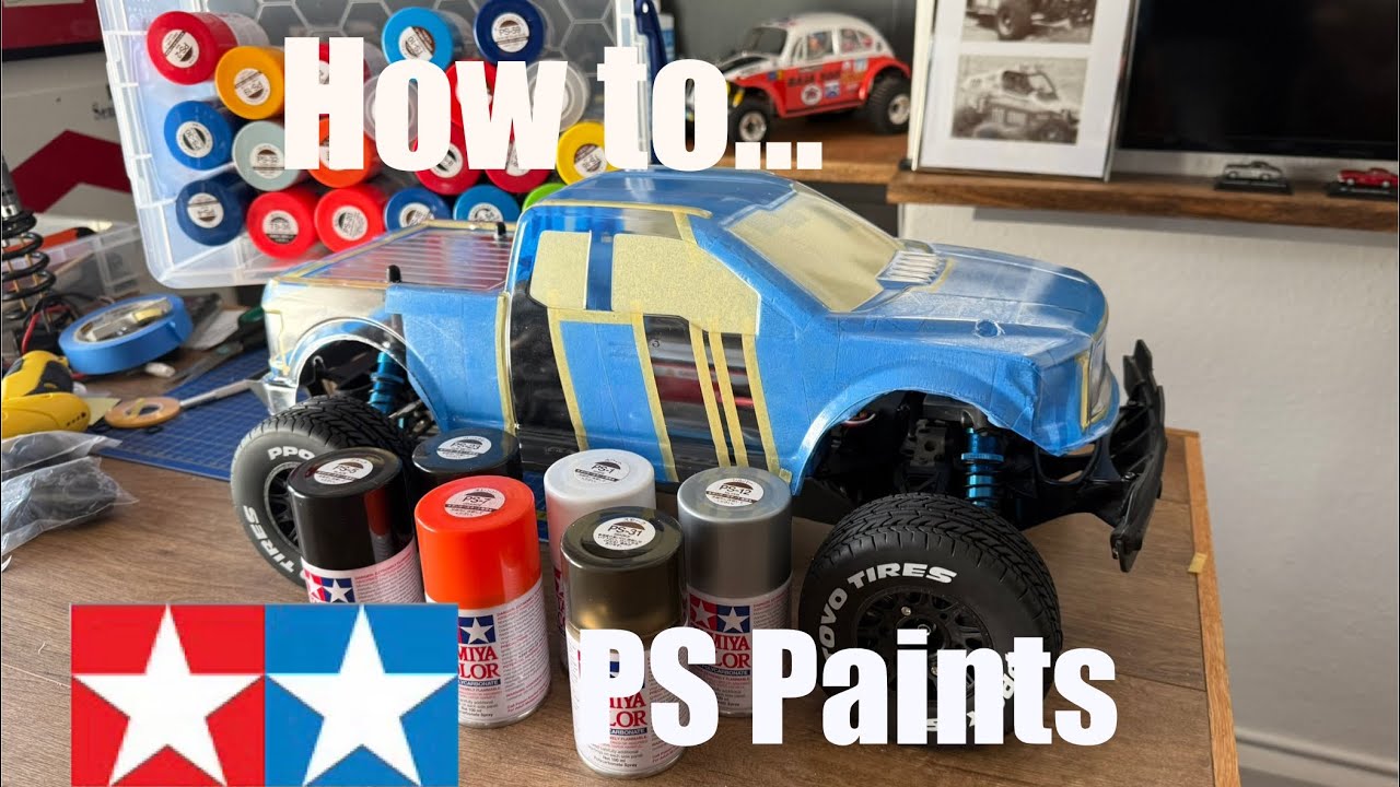 Custom Ford Raptor Fox racing body shell with 6 Tamiya PS paint colours ...