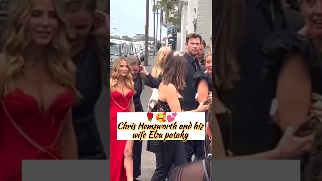 elsa pataky red dress Elsa Pataky Stuns in Red Beside Chris Hemsworth at AACTAs