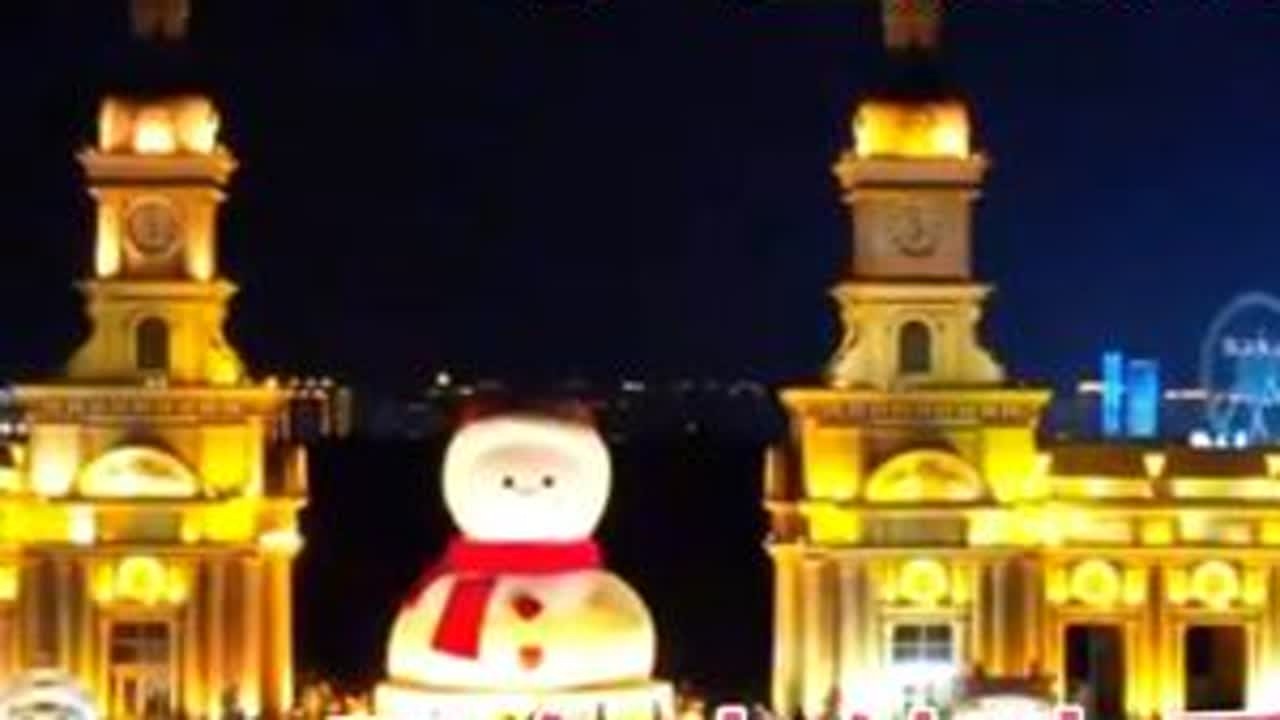 严冬徒步10公里，走走群力湿地公园，顺便看看哈尔滨大雪人 #冰城 #徒步 #哈尔滨大雪人 #航拍家乡 #看雪的季节