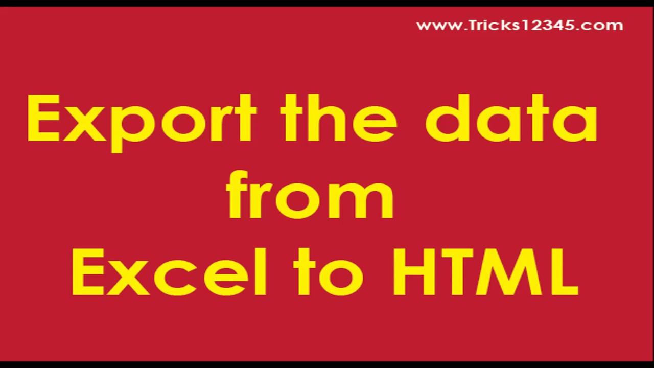 vba-export-the-data-from-excel-to-html-youtube