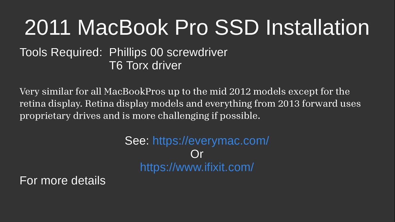 2011 Macbook Pro SSD Installation YouTube 2011 macbook pro ssd installation youtube