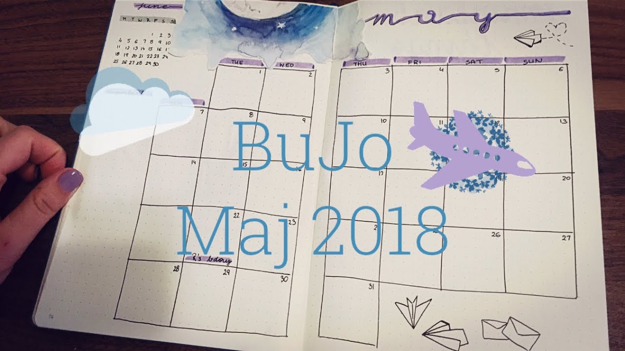 Kartka 3D i motyw nieba | BuJo Maj 2018