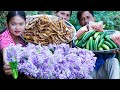 Mixed Chicken Feet Salad with Common Water Hyacinth Flower Recipe - Cooking & Donation Foods