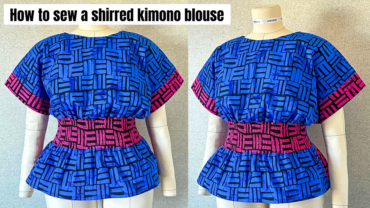 トップス SHIRRING DESIGN BLOUSE How to Sew a Shirred Kimono Style Blouse/Top - YouTube