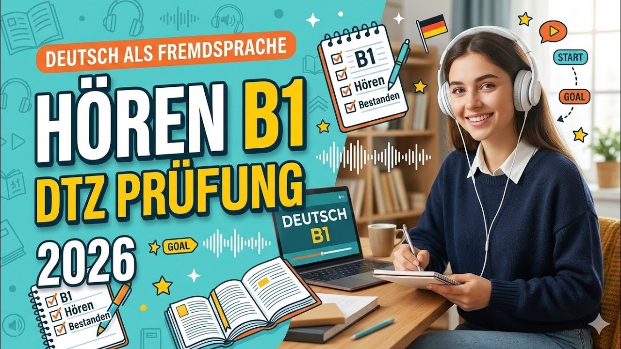 B1 Hören | DTZ-Prüfung 2026 | Modelltest 3 | Teil 1–4 mit Lösungen 