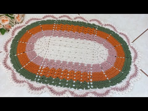 Tapete de Crochê Oval - Fácil e Econômico - venda rápida
