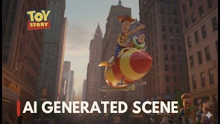 Toy Story Woody Buzz Use Sids Rocket To Fly Scene Ai Reimagined
