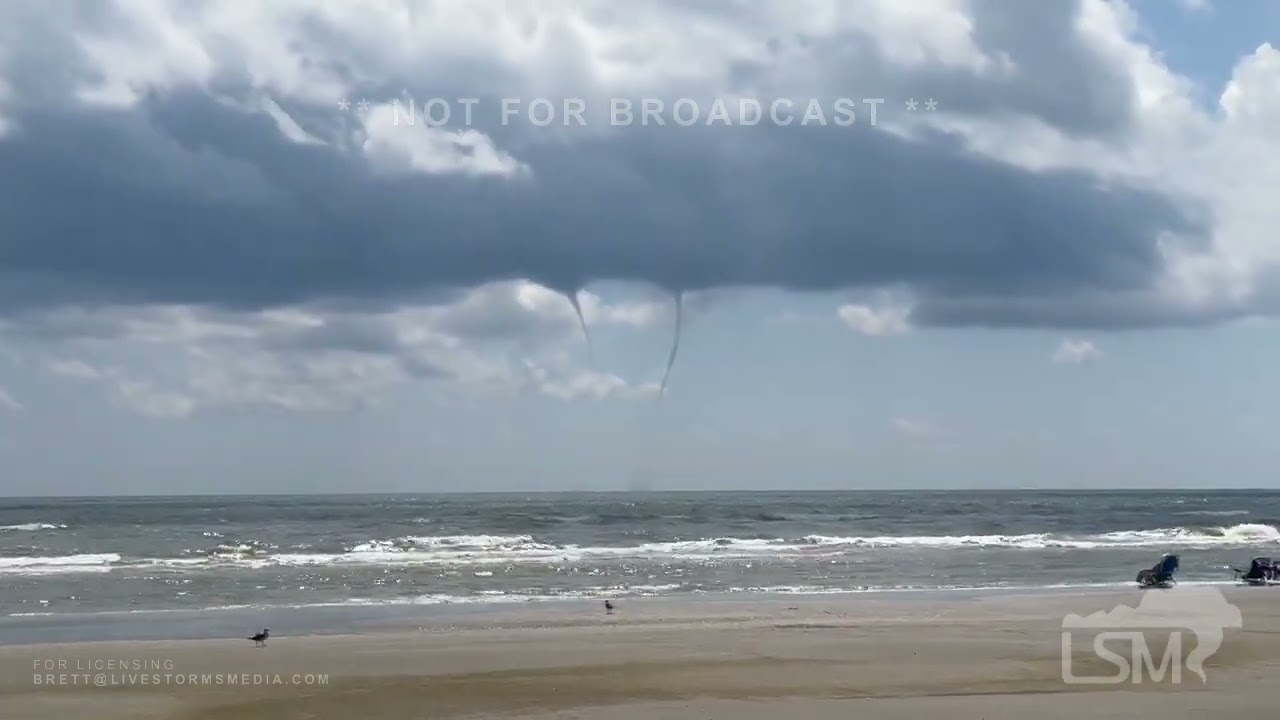 09-22-2024 Jamaica beach , TX - 2 water spouts jocky for position