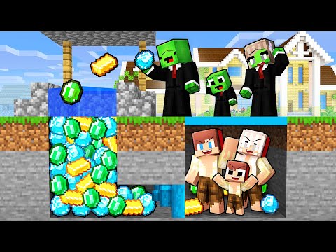 POOR JJ Family Created a Wishing Well to Rob RICH Mikey Family in Minecraft! (Maizen)