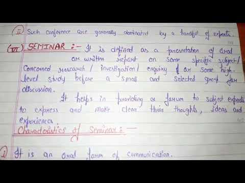 BUSINESS COMMUNICATION(CHAPTER- 10)(PART-42)(MEANING OF SEMINAR) 