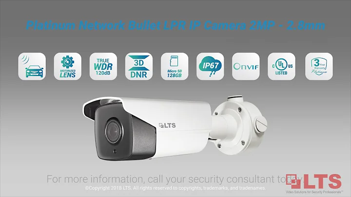 LTS Ultra Low Lux Smart IP License Plate Recognition Bullet Camera - CMIP7923LPR-32R