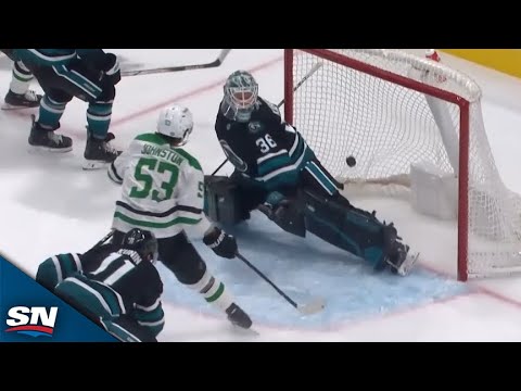 Wyatt Johnston Scores Hat Trick As Part Of Stars' Late-Game Push To Force OT vs. Sharks