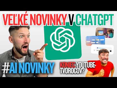 Cover: Top novinky v ChatGPT 🔥 Koniec Youtube tvorcov? 😔 #AI NOVINKY