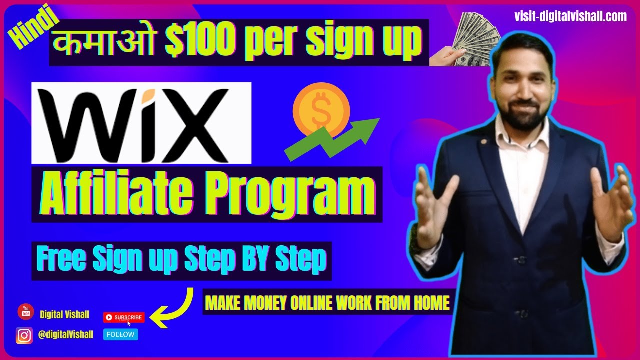 Wix Affiliate Marketing Program Earn $ Per Sign Up Make Money Online 2021 Work From Home jobs2021