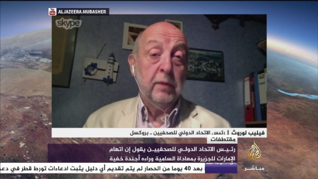 رئيس الاتحاد الدولي للصحفيين يقول إن اتهام الإمارات للجزيرة بمعاداة السامية وراءه أجندة خفية