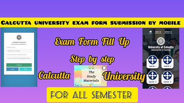 How to fill up Calcutta University exam form by mobile || CU form submission