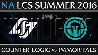 CLG vs Immortals Game 1 Highlights - NA LCS Week 4 Day 1 Summer 2016 - CLG vs IMT G1