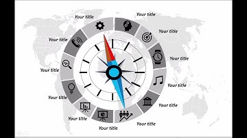Animated Compass Design with 12 Options Slide in PowerPoint