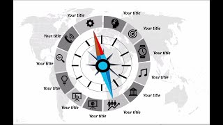 Animated Compass Design with 12 Options Slide in PowerPoint screenshot 1