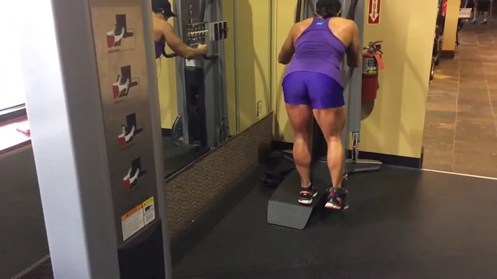 Personal Trainer Kathy Rowland demonstrates gluete...