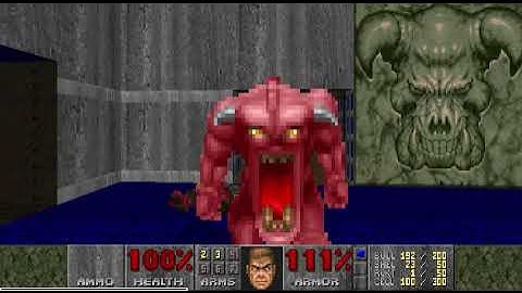 Doom, E2M7 - Spawning Vats, UV, Fast-Monsters, All Kills, All Secrets, Pistol Start