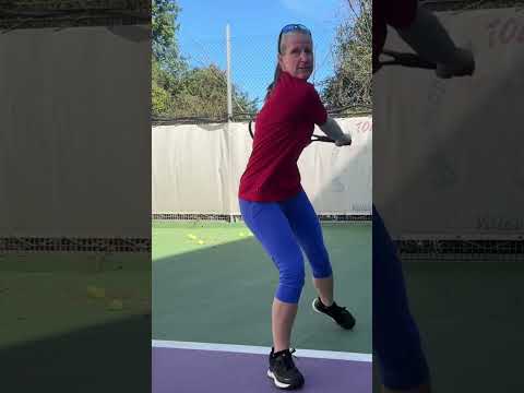Stay lower with a wider base! #tennisfootwork