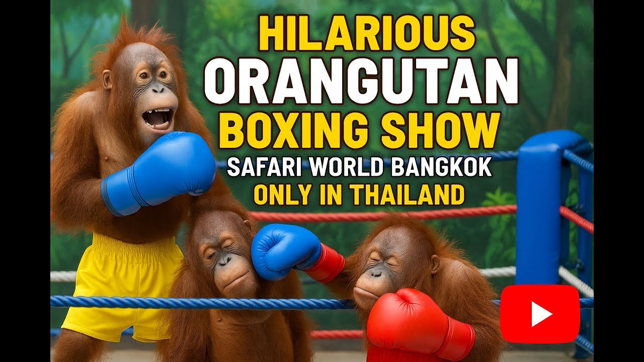 Hilarious Orangutan Boxing Show – Safari World Bangkok Only in Thailand