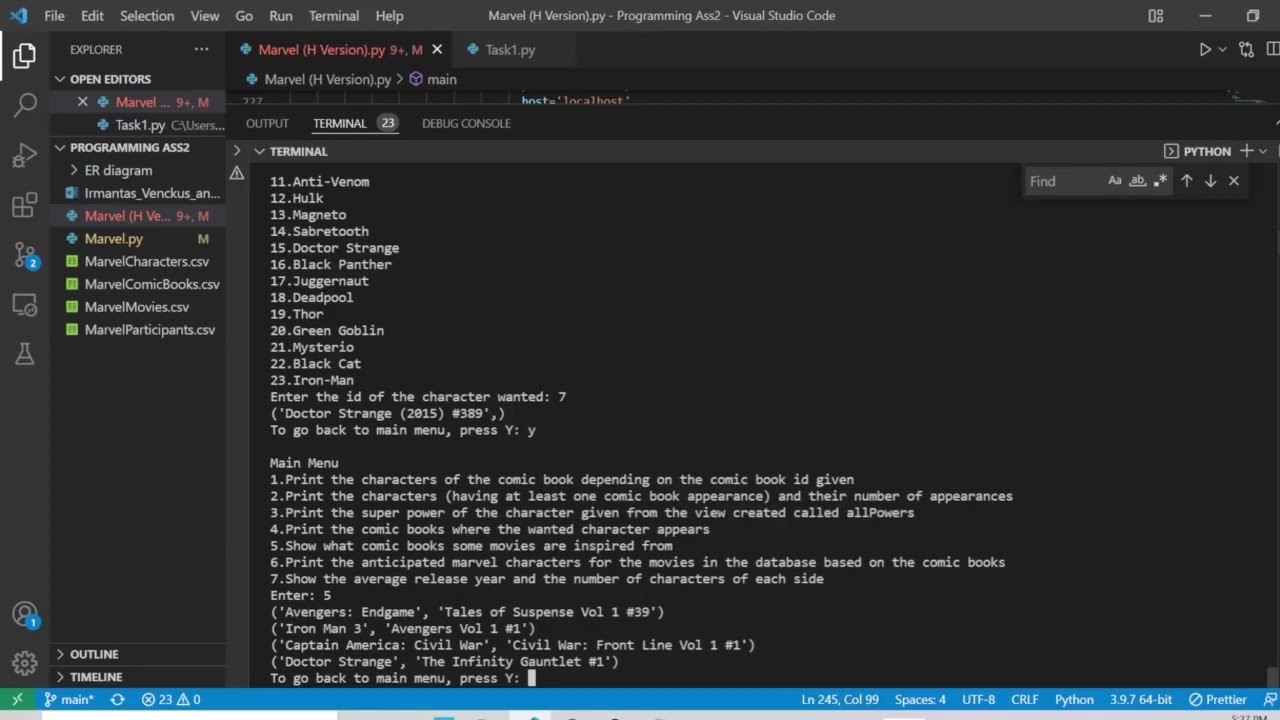Programming Assignment 2 - Database /Video