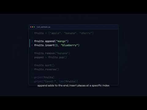 List Methods - Python for Beginners