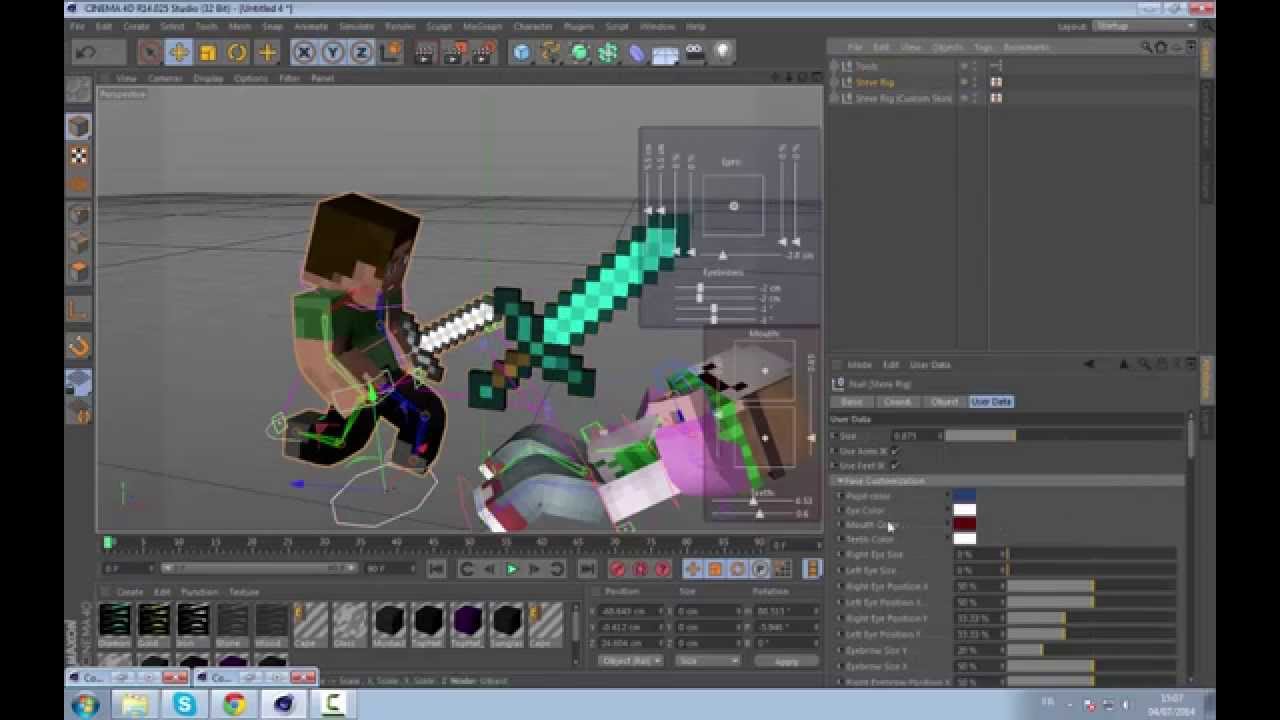 Tuto GFX E01 : Animer un personnage Minecraft [C4D] - YouTube