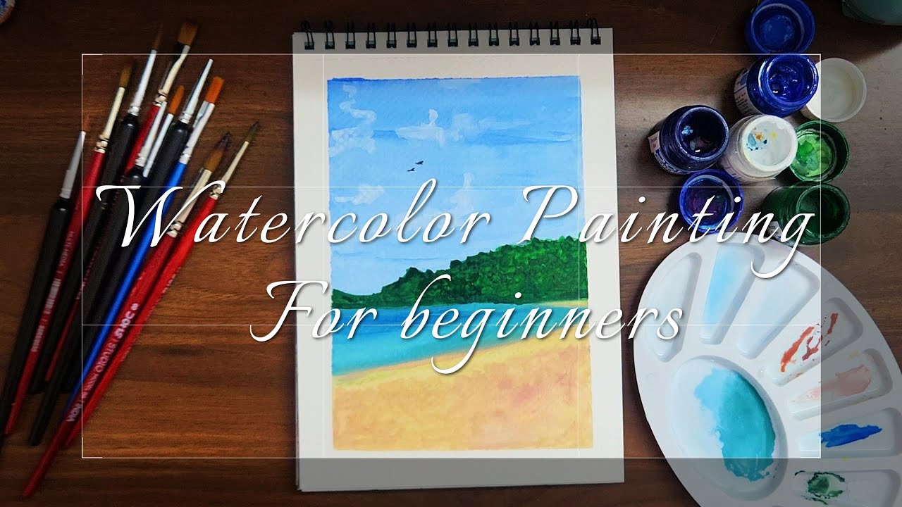 How to Paint a Beach Landscape in Watercolor | For Beginners - YouTube