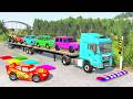 Extreme Speedbump Challenge - Truck vs Cars vs Train | BeamNG.drive