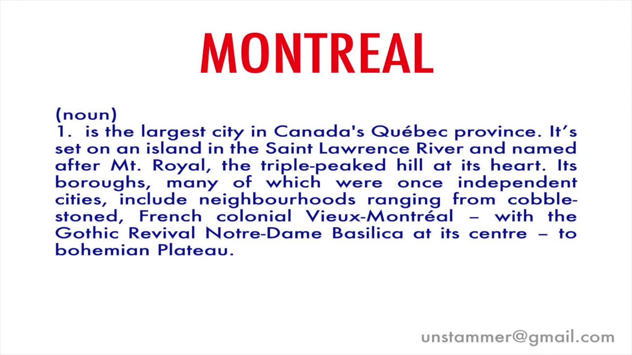 How to Pronounce Montreal YouTube