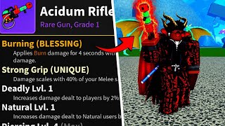 Acidum Rifle + Burning is OP. | Blox fruits Bounty Hunting
