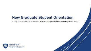 New Graduate Student Orientation