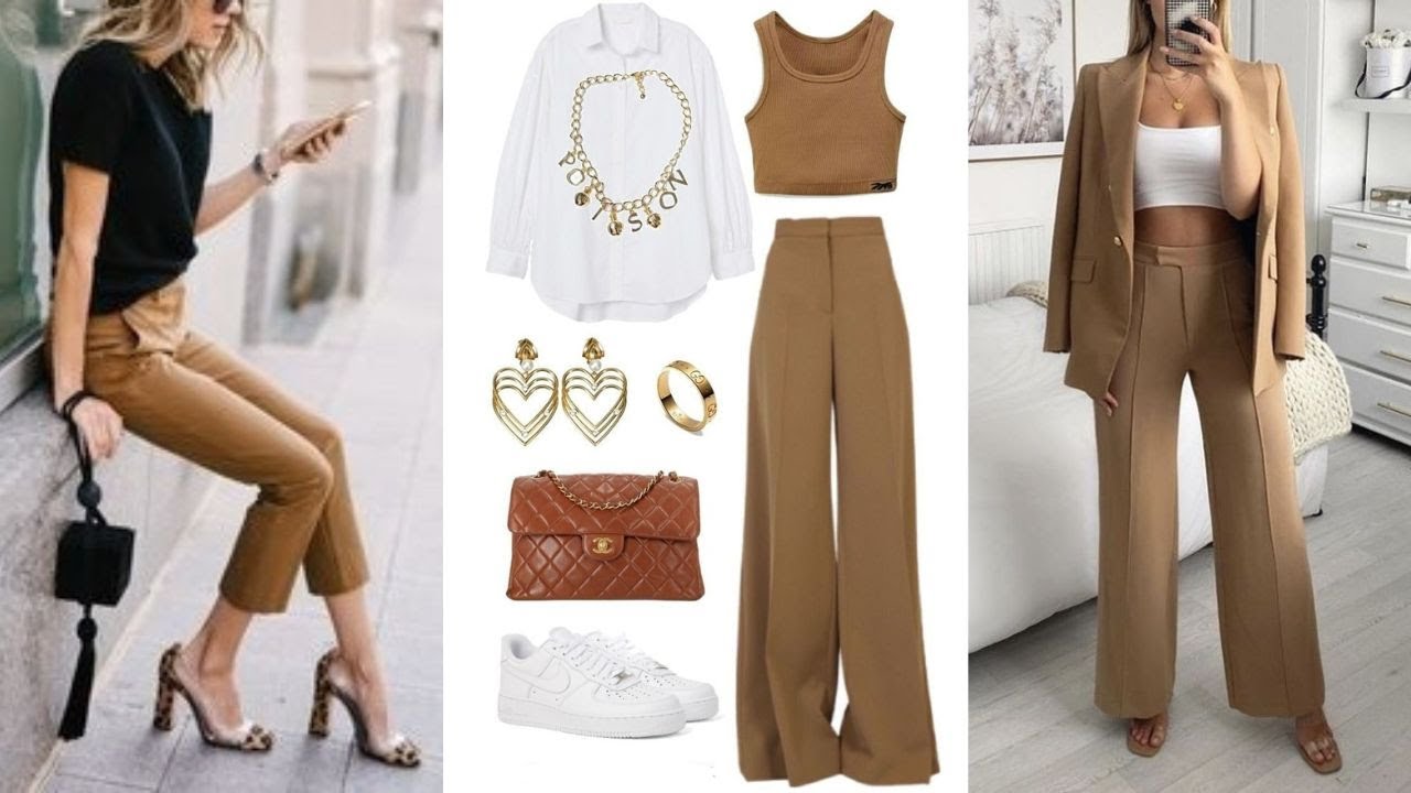 IDEAS DE ATUENDOS CON PANTALON CAQUI✨OUTFIT IDEAS WITH KHAKI  PANTS🎉COMBINACIONES CON PANTALON CAQUI 