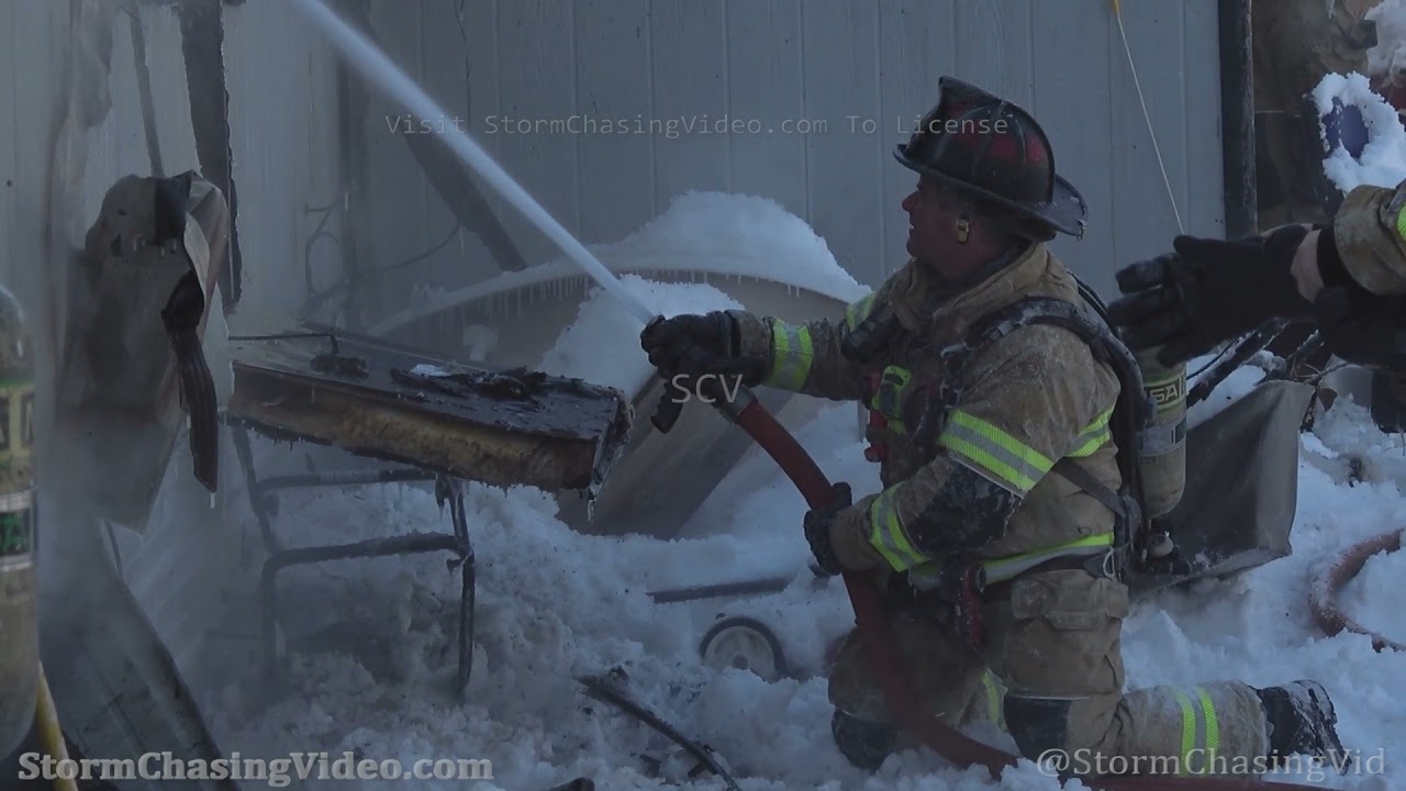 Fire Fighters Battling A Structure Fire IN Sub Zero Temps - 12/31/2021