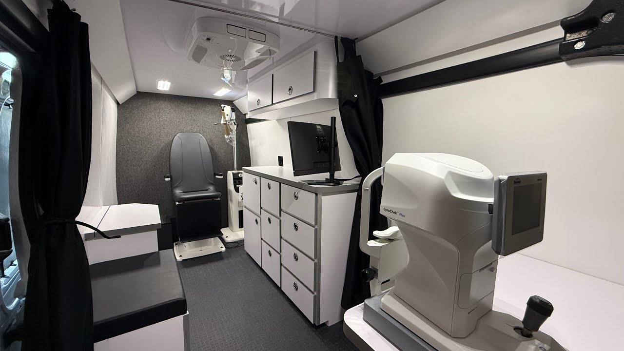 All-Electric Mobile Eye Clinic Built on a Ford E-Transit - YouTube