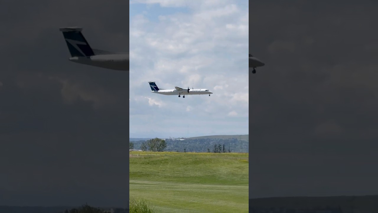 WestJet Landing at Calgary Airport (YYC) | Aviation 