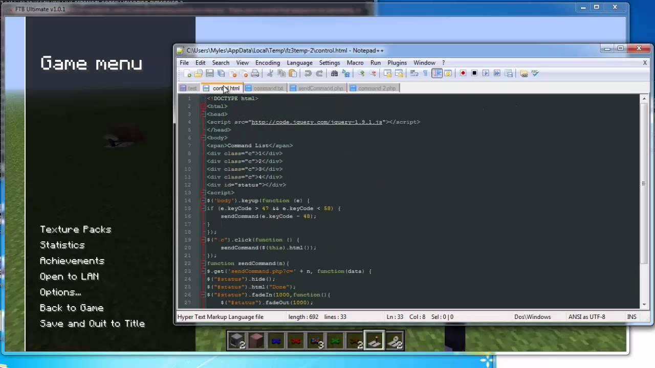 FTB Browser control - Control Redstone from a Browser